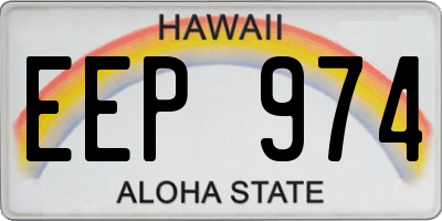HI license plate EEP974