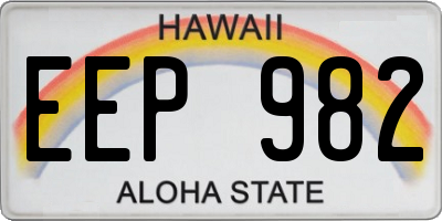 HI license plate EEP982