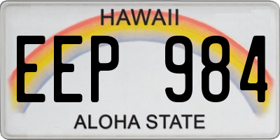 HI license plate EEP984
