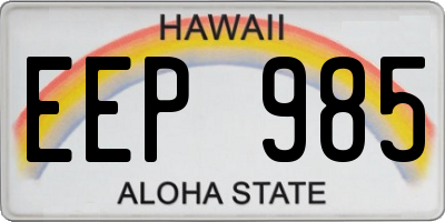 HI license plate EEP985