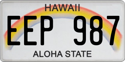 HI license plate EEP987