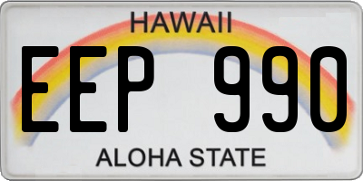 HI license plate EEP990
