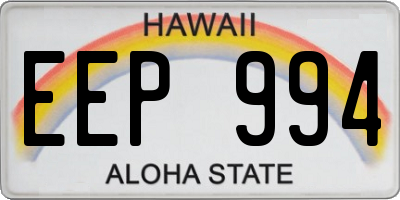 HI license plate EEP994