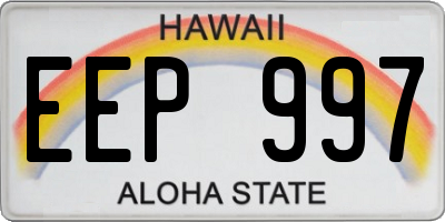 HI license plate EEP997