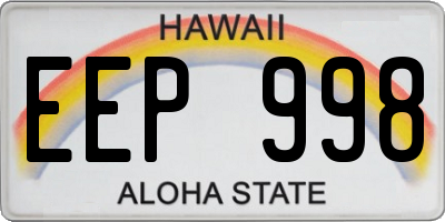 HI license plate EEP998