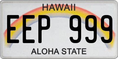 HI license plate EEP999