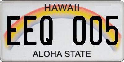 HI license plate EEQ005