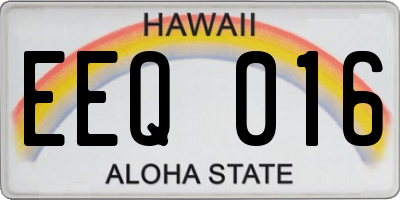HI license plate EEQ016