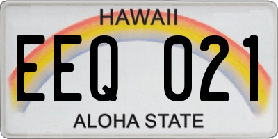 HI license plate EEQ021