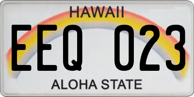 HI license plate EEQ023