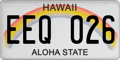 HI license plate EEQ026