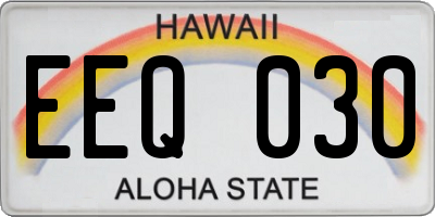 HI license plate EEQ030