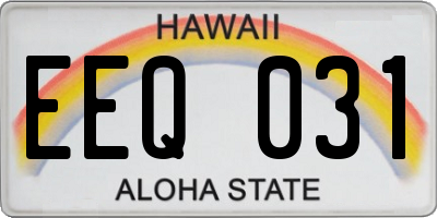 HI license plate EEQ031