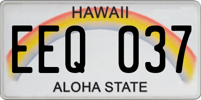 HI license plate EEQ037