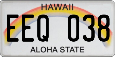 HI license plate EEQ038