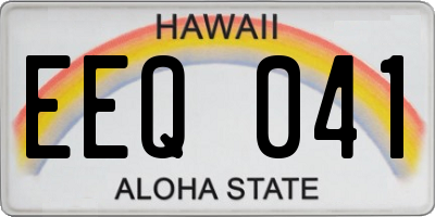 HI license plate EEQ041