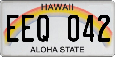 HI license plate EEQ042