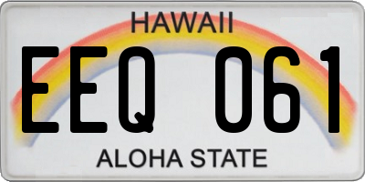 HI license plate EEQ061