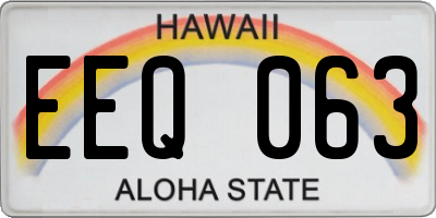 HI license plate EEQ063