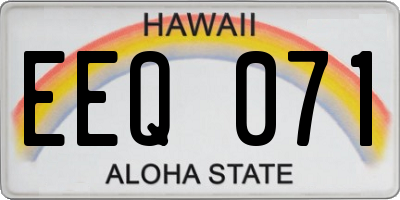 HI license plate EEQ071