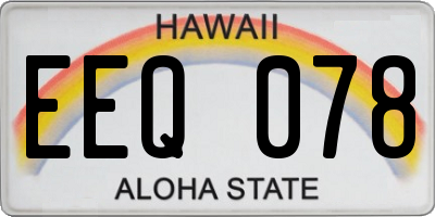 HI license plate EEQ078