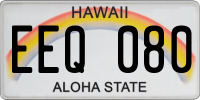 HI license plate EEQ080
