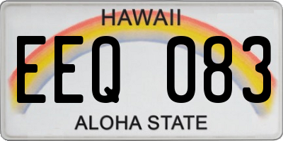 HI license plate EEQ083