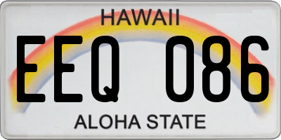 HI license plate EEQ086