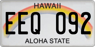 HI license plate EEQ092