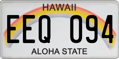 HI license plate EEQ094