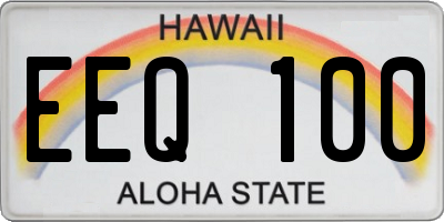 HI license plate EEQ100