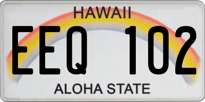HI license plate EEQ102