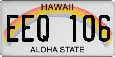 HI license plate EEQ106