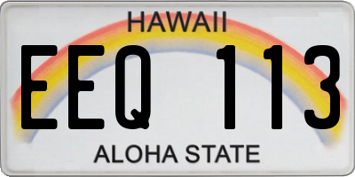 HI license plate EEQ113
