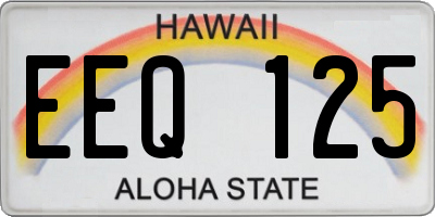 HI license plate EEQ125