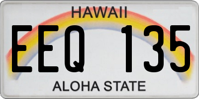 HI license plate EEQ135