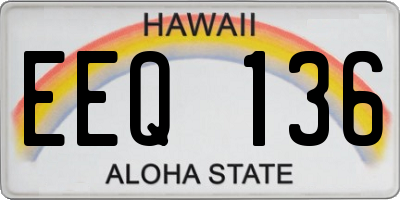 HI license plate EEQ136
