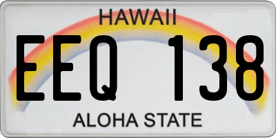 HI license plate EEQ138