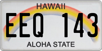 HI license plate EEQ143