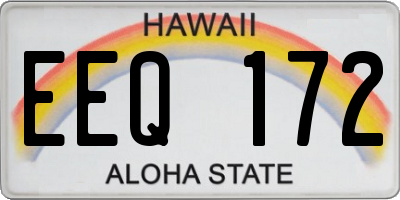 HI license plate EEQ172