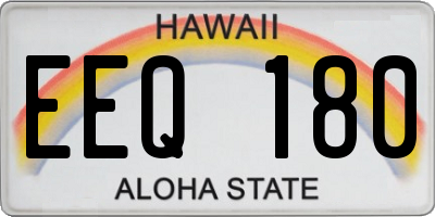 HI license plate EEQ180