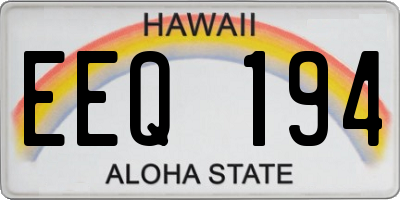 HI license plate EEQ194