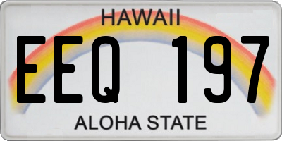 HI license plate EEQ197