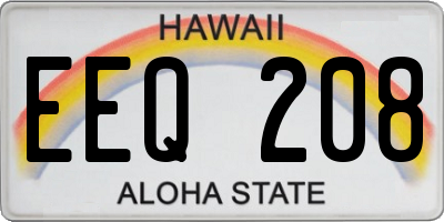 HI license plate EEQ208