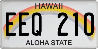 HI license plate EEQ210