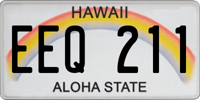 HI license plate EEQ211