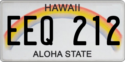 HI license plate EEQ212