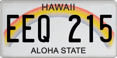 HI license plate EEQ215