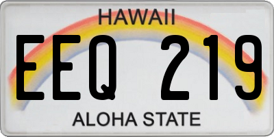 HI license plate EEQ219