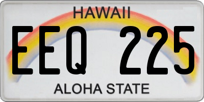 HI license plate EEQ225
